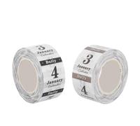 BESTonZON 2 Rouleaux D’Étiquettes de Dates pour Calendrier - Autocollants Chiffres Noirs et Blancs en Papier Washi - 365 Jours pour Organisation Quotidienne - Stickers Adhésifs Minimalistes