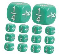 BESTonZON 20 Pièces Dés Fraction Multi Facettes Garçon Fille avec Coins Ronds pour Activités Mathématiques et Enseignement Classe pour Apprentissage à Jeux Mathématiques