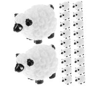 BESTonZON 20 pièces Figurines Miniatures Moutons Résine Décoratives pour Jardin de Fées Miniatures Animaux de Ferme Créatives et Durables pour Paysage Micro-Architecture