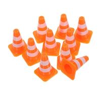 BESTonZON 20 Pièces Jouets Éducatifs Cônes de Signalisation Miniatures Orange Modèles de Barricades et Panneaux pour Apprentissage Sécurité Routière des Garçon Fille