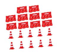 BESTonZON 20 pièces Jouets Signalisation Routière Mini Cônes De Circulation Et Clôtures Educatives pour Garçon Fille Jeu De Simulation Apprentissage Sécurité