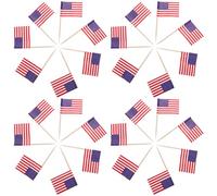BESTonZON 200 Pièces Cure-dents en Bois Drapeaux de Pays Multifonctions, Décoration de Cupcakes Facile à Insérer pour Fêtes et Carnavals