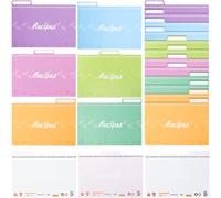 BESTonZON 25pièces De Recettes Décoratives De Diviseurs pour Cuisine Fiches De Recettes Colorées Organisateur Cuisine