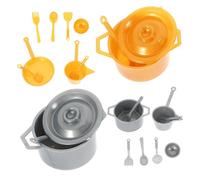 BESTonZON 2ensembles Vaisselle De Cuisine Miniature De Couverts Mini Fourchette Cuillère Pot Accessoires pour Maison Miniature Et Décoration Intérieure