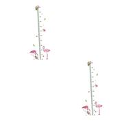 BESTonZON 2pièces Autocollant Mural Pour Mesurer Garçon Fille Règle De Avec Animaux Cartoons Pour Décoration De Chambre Salle De Bain Facile à Appliquer Retirer Auto-adhésif