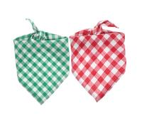 BESTonZON 2pièces Bandanas à Carreaux pour Chiens Et Chats Écharpe Réglable Et Lavable Bavoir Protecteur pour Petits Animaux