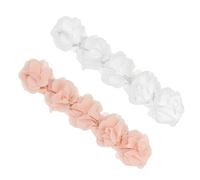 BESTonZON 2pièces Bandeau Cheveux Enfant Fille Fleur Centre Lot De Blanc Rose Accessoires Coiffure Bandeau Garçon Fille Petits