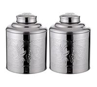 BESTonZON 2pièces Boîte à Thé Acier Inoxydable Hermétique Conteneur De Stockage Pratique pour Tisanes Et Infusions Éléments Décoratifs Style Chinois Capacité De Design Élégant Et