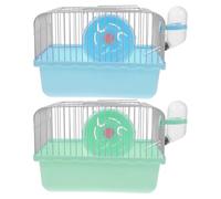 BESTonZON 2pièces Cage De Transport pour Hamster Petite Cage Portable avec Roue Exercice Et Biberon pour Nourrir Et Jouer Lors des Voyages