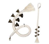 BESTonZON 2pièces Clochettes pour Chien Corde De Coton Sonnettes De Dressage Réglables pour Chiot Sonnettes pour Porte avec Poignée Clochettes pour Éduquer Chien