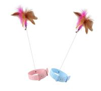 BESTonZON 2pièces Collier Interactif pour Chat Jouet de Stimulation avec Plumeau Lot de Colliers Amusants pour Chaton
