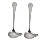 BESTonZON 2pièces Cuillères Sauce Bec Verseur Acier Inoxydable Ustensiles Cuisine Inox Professionnel Cuillères Soupe Asiatique Légères Et Résistantes Service Cuisine Polyvalent