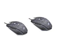 BESTonZON 2pièces De USB à LED Multicolores avec Réglages Dpi Jusqu à Boutons Design Ergonomique Compatible Pc Et Ordinateur Portable Noir