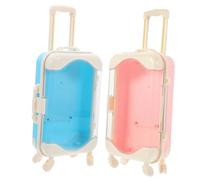 BESTonZON 2pièces Miniature Luggage Suitcase Set Toy Storage Case for Kids Role Play Travel Accessories
