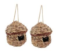 BESTonZON 2pièces Nichoir Suspendu Paille pour Oiseaux Maison De Nid Oiseau Décoration Extérieure Nichoir Herbe pour Jardin Ou Balcon