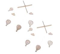 BESTonZON 2pièces Pendants Bois De Mobile Montgolfière Avec Wind Chimes Pour Décoration De Chambre Garçon Fille Et Accessoires Photo
