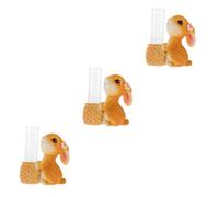 BESTonZON 3 Ensembles Insert De Fleur De Verre De Lapin Hydroponique Fonctionnalité Petit Décorations Usine De Plein Air Statues d'animaux Décoration Créative Tube De Verre Résine Coloré