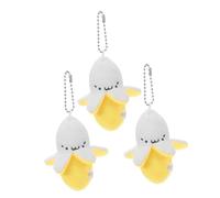 BESTonZON 3 Pièces Banane Suspendu Porte-clés en Peluche Jouet Mini-Banane Jouet Peler La e Porte-clés e Animal en Peluche à La e Petit e Ornement Enfant Luxe