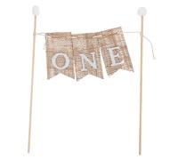 BESTonZON 3 Pièces Bannière Cake Bunting Faite Main pour Premier Anniversaire Décoration Gâteau Festive Insert Réutilisable pour Fête Garçon Fille Accessoire Anniversaire Garçon Fille