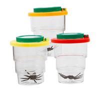 BESTonZON 3 Pièces Boîte à Insectes avec Loupe Outils Exploration Scientifique pour Garçon Fille Conteneur Transparent pour Observer Insectes Plantes et