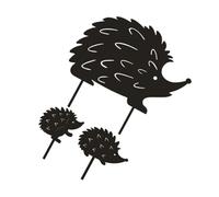 BESTonZON 3 Pièces boutures de Jardin Hedgehog Hollow Stakes Figurines animales extérieures Art hérisson pour la pelouse de la Ferme LEWN Hedgehog Animal Stakes Acrylique Noir