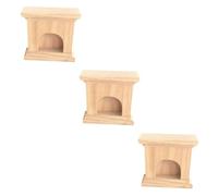 BESTonZON 3 Pièces cheminée de Maison de poupée Petits Meubles Maisons de poupées en Bois décor Ensemble de Jeu en Bois Jouet modèle Bricolage Mini cheminée simulée Ménage Accessoires Enfant