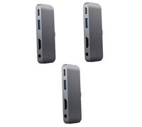BESTonZON 3 Pièces hub USB alimenté Adaptateur de moyeu 4k Adaptateur de moyeu 3. 5mm Casque USB hub Charge pd de concentrateur USB 3.0 Haute définition Type