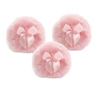 BESTonZON 3 Pièces Lot de Houppettes Poudre pour Coton Doux Bouffée Confortable avec Nœud Décoratif Accessoires Maison pour Poudre Corporelle
