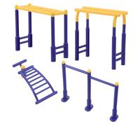 BESTonZON 3 Pièces Miniature Dollhouse Fitness Set Plastic Outdoor Gym Model with Single Double Bars and Abdominal Board for Creative Play and Home Decor
