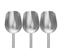 BESTonZON 3 Pièces Pelle à Glaçons en Acier Inoxydable Argenté Résistante Poignée Pratique, Design Traditionnel pour Usage Domestique et Mariages, Pelle à Grains Multifonction