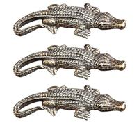 BESTonZON 3 Pièces Pendentif Porte-clés en Laiton Or Crocodile Rétro, Léger et Compact, pour Décoration DIY Unique et Créative