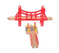BESTonZON 3 pièces Ponts de Train Bois pour Garçon Fille Accessoires de Piste de Train Compatibles Ponts Suspendus Simples à Assembler Éducatif Sécurisé pour Garçons et Filles