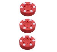 BESTonZON 3 pièces Puck Roller Hockey Plastique Rouge avec Points Blancs Aux Intempéries pour Entraînement et Compétitions Mixte Terrain Sec