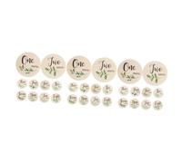 BESTonZON 30 Pièces carte photo nouveau-né accessoires de photographie mensuels cartes mensuelles nouveau-né accessoires photo emblèmes signe de jalon bébé en bois étape mensuelle de bébé CD