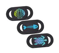BESTonZON 3pièces Cache Webcam Protection Caméra Auto-adhésive pour Ordinateurs Et Smartphones Designs Amusants De Tortue Et Poisson Facile à Installer