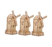 BESTonZON 3pièces Kit Éducatif Moulin à Vent Solaire DIY Bois Jeu Construction Stem pour Garçon Fille Apprentissage Énergie Solaire Environnement