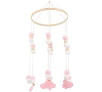 BESTonZON 3pièces Mobile Feutre Avec Et Éléphants Pour Lit De Garçon Fille Décoration De Chambre Garçon Fille Avec Pendentif Éolien Jouet Suspendu Pour Berceau Et Poussette Rose