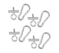 BESTonZON 4 Ensembles Kit Butoirs de Rail Auvent Acier Inoxydable avec Mousquetons Accessoires de Fixation pour Tissu Pare-Soleil Équipement Camping Accessoires Store pour Caravane et