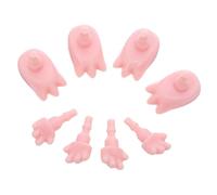 BESTonZON 4 Ensembles Miniature Doll Hands and Feet Replacement Parts Detailed Plastic Joints for DIY Small Doll Making Accessories Compatible Collectible Toy Attachments