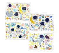 BESTonZON 4 feuilles Stickers Muraux Astronaute Décoration Murale Espace pour Chambre Denfants Autocollants PVC Colorés Résistants et Faciles à Poser