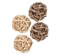BESTonZON 4 pièces Balle à Mâcher pour Petits Animaux à Ronger pour Lapins et Hamsters Balle Tressée Stimule Les Dents et Divertit Vos Rongeurs