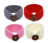 BESTonZON 4 Pièces bandeau bébé en tricot bébé large couvre-chefs pour enfants Bandeau tricoté Accessoire tête tricoté élastiques à cheveux accessoires de cheveux de bébé couvre-chef bébé