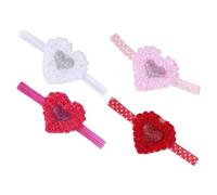 BESTonZON 4 Pièces bandeau pour enfants bonnet vêtements groupe bandeaux hair charms bandeau bebe bandeau bébé cotillons décor de la saint valentin bandeau saint valentin mousseline de soie