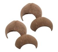 BESTonZON 4 Pièces Cachette Demi-Noix Naturelle pour Reptiles Abri de Terrarium pour Gecko Léopard Hermite Crabe Serpent Refuge de Grotte pour Araignée et Lézard