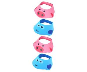 BESTonZON 4 Pièces Capuchon De Shampoing Pour Enfants Chapeau De Lavage De Cheveux Pour Les Tout-petits Bonnet De Bain Chapeau De Plastique Couvercle De Robinet Ajustable Bébé