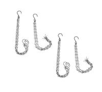 BESTonZON 4 pièces Chaînes de Suspension pour Pots de Fleurs Lot de Noires avec Crochets S et Droits Résistantes et Pratiques pour Bonsaï Jardinières et Décorations Suspendues
