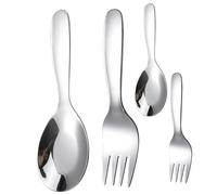 BESTonZON 4 Pièces ensemble fourchette et cuillère kit cuillère fourchette kit de couverts spoon cuillères the craft couverts de table fourchette cuillère de cuisine cuillerée à soupe Silver