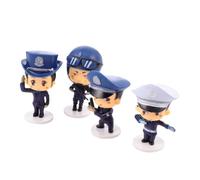 BESTonZON 4 pièces Figurines Police Thème Lot de Décorations Gâteau Réutilisables pour Fête Garçon Fille Garçons Filles