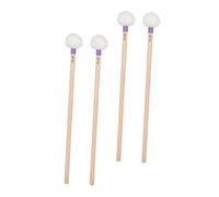 BESTonZON 4 Pièces Lot de Mailloches de Timbales à Tête Feutre Baguettes Bois Ergonomiques pour Batterie et Percussions et Prise Confortable
