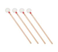 BESTonZON 4 Pièces Maillets Percussion Timpani à Tête Feutre Blanche Manche Bois Rouge Bâtonnets Bois pour Orchestre Groupe Scolaire et Studio Maillets Glockenspiel et Chime Hammer